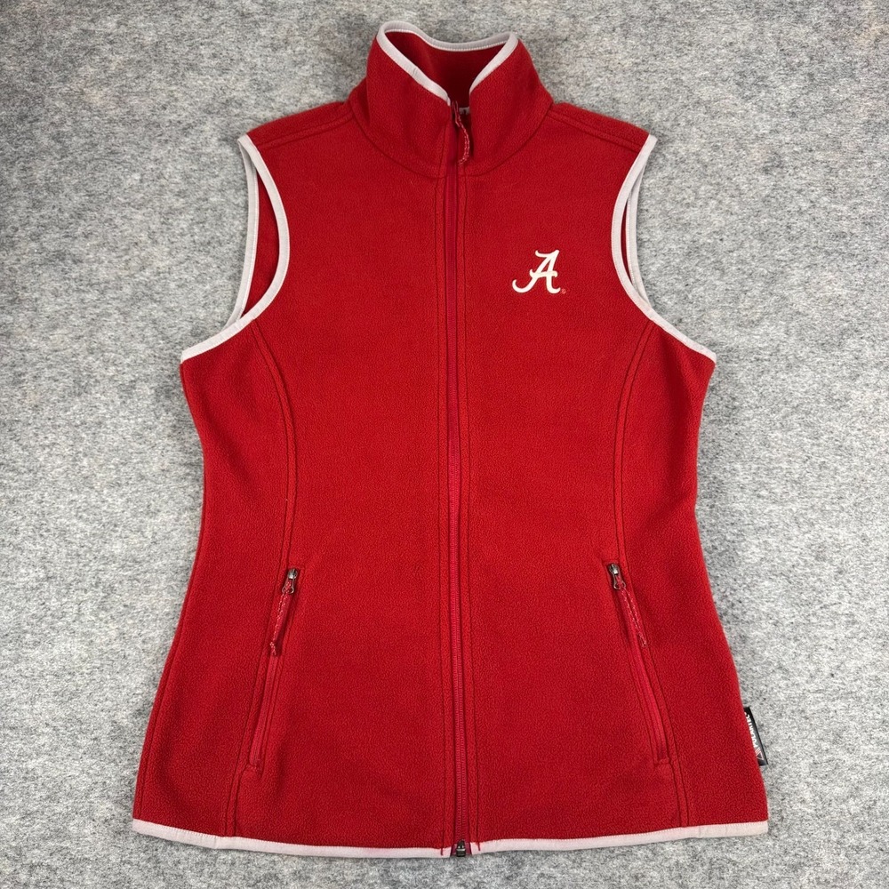 Columbia Alabama Crimson Tide Full Zip Vest Polartec Fleece Red Womens Small S